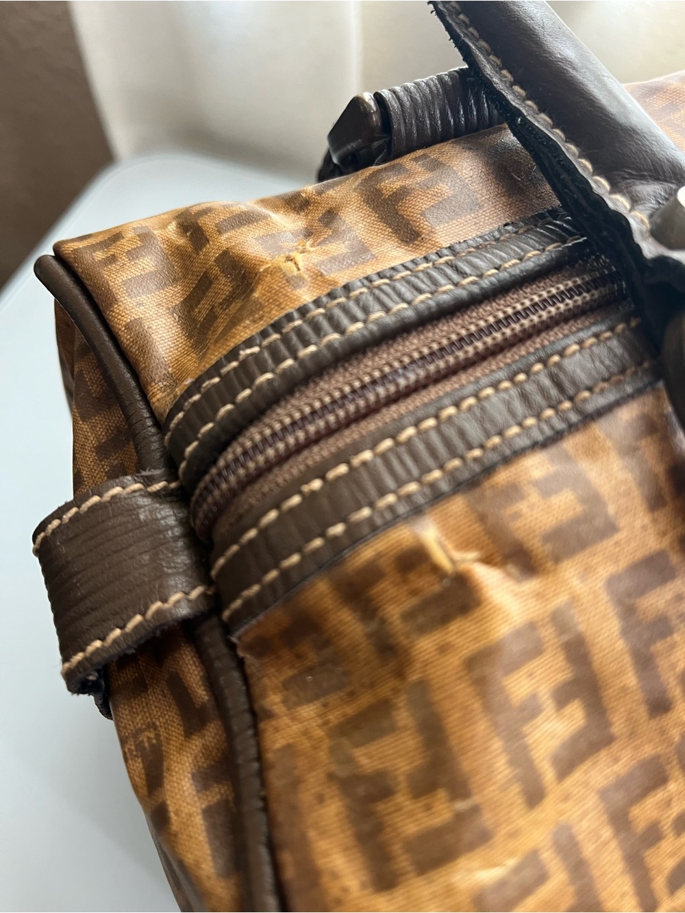 FENDI VINTAGE FF MONOGRAM HANDBAG - Picture 10 of 16